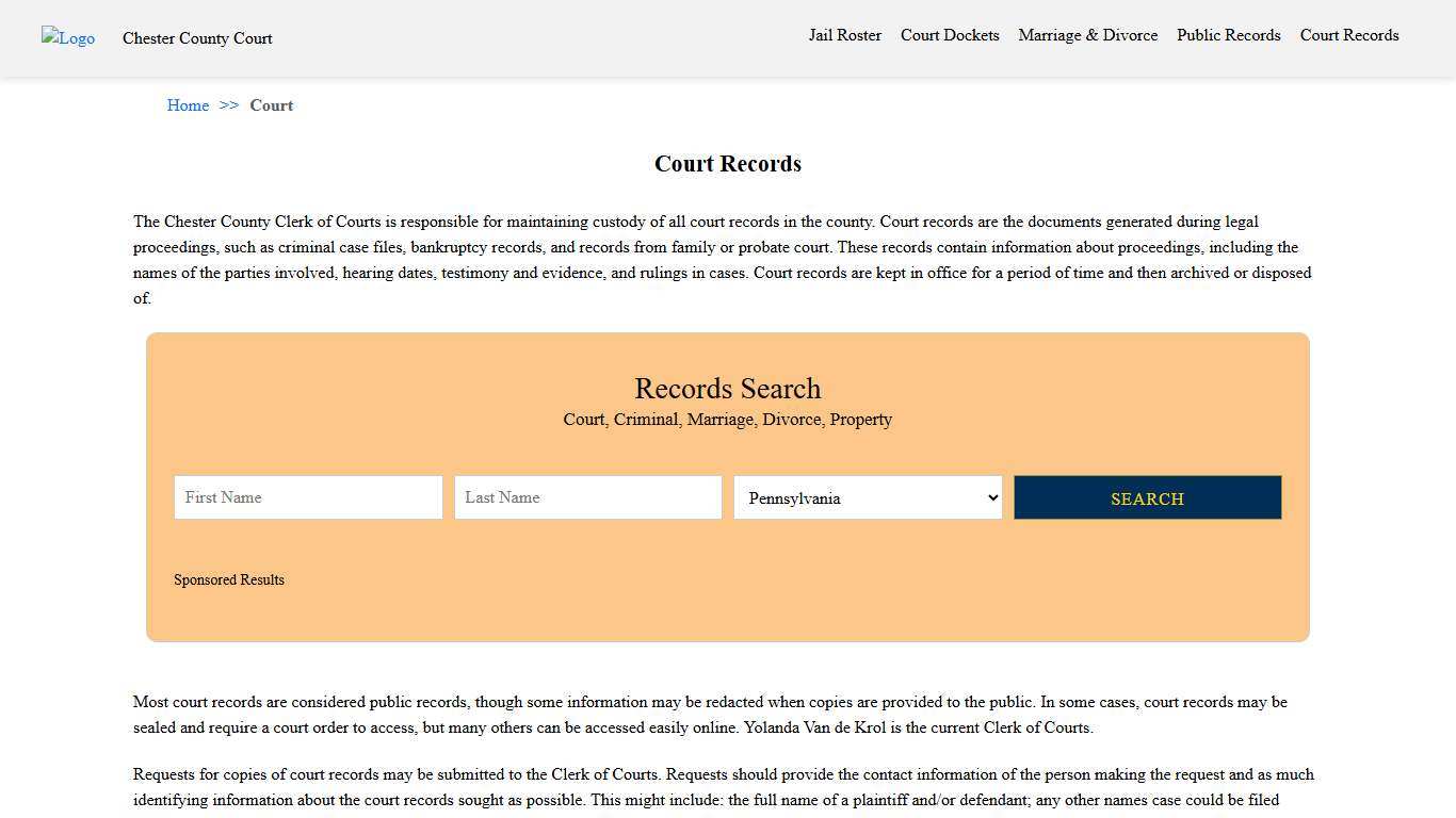 Court Records Chester County Court